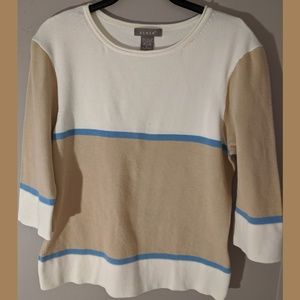 Kenar 3/4 Sleeve Block Knit Top